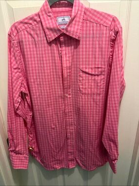 Southern Tide Pink Gingham Long-Sleeve Dress Shirt